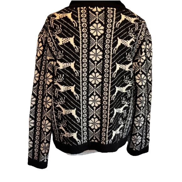The Great Cardigan Womens Sz 1 Chalet Lodge Faire Isle Black And White Cardigan - Picture 8 of 10